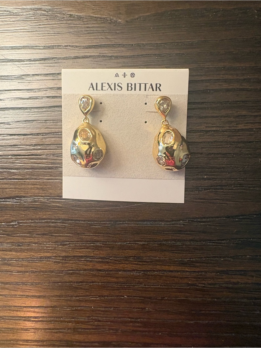 NEW Alexis Bittar Gold Drop Earrings